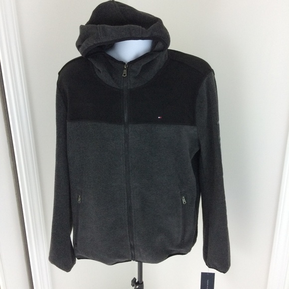 tommy hilfiger men's hooded performance fleece jacket